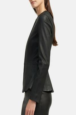 women's black lambskin leather jacket classic zip up style original 2