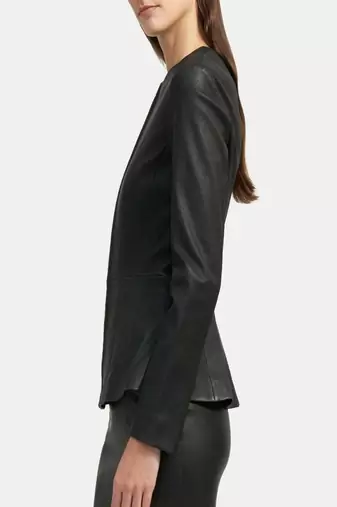 women's black lambskin leather jacket classic zip up style original