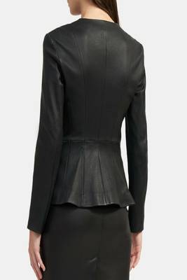women's black lambskin leather jacket classic zip up style original 3