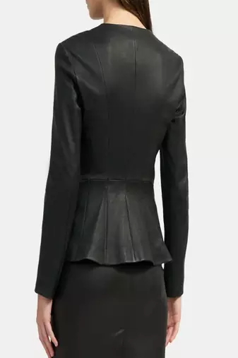 women's black lambskin leather jacket classic zip up style original