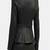 Women's  black lambskin leather jacket-straight zipper & flare waist style
