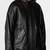 Women's  black lambskin leather jacket-2 envelope pocket & waist ribb belt style
