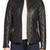 Women's  black  lambskin leather jacket-straight zipper & quilted jacket style