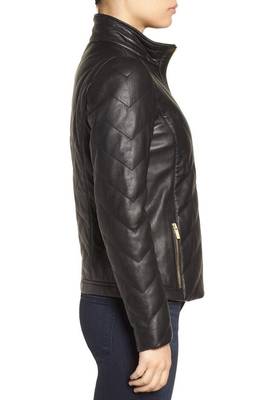 women's black premium lambskin leather jacket premium quilted design premium 2