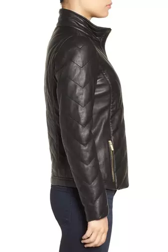 women's black premium lambskin leather jacket premium quilted design premium