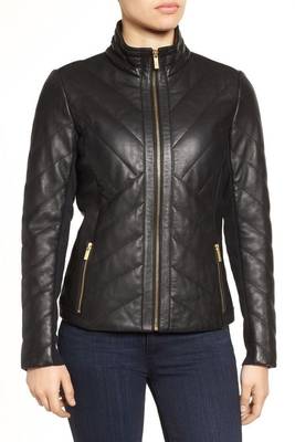 women's black premium lambskin leather jacket premium quilted design premium 3