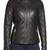 Women's  black  lambskin leather jacket-straight zipper & quilted jacket style