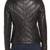 Women's  black  lambskin leather jacket-straight zipper & quilted jacket style
