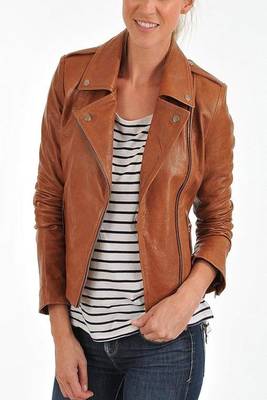 women's brown lambskin leather jacket classic zip up style superior 1