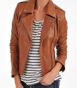 women's brown lambskin leather jacket classic zip up style superior