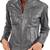 Women's  copper gray   lambskin leather jacket-straight zipper & café racer style