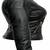 Women's  black lambskin leather jacket-straight zipper & quilted shoulder style