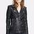 Women's  black lambskin leather jacket-asymmetric zipper & waist belt style