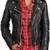 Women's  black lambskin leather jacket-asymmetric zipper & waist belt style