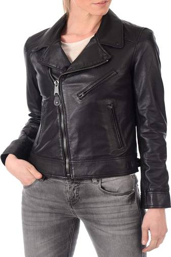 women's black lambskin leather jacket classic zip up style top grade