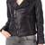 Women's  black lambskin leather jacket-straight zipp & coller style