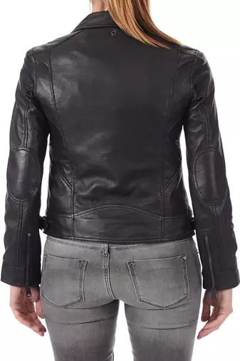 women's black lambskin leather jacket classic zip up style top grade