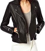 women's black premium lambskin leather jacket premium quilted design exclusive