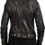 Women's  black lambskin leather jack et- silver-zippered pockets style