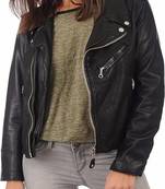 women's black lambskin leather jacket classic zip up style pro