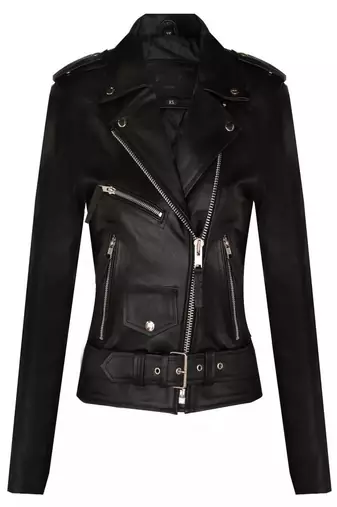 women's black premium lambskin leather jacket asymmetrical zip closure timeless
