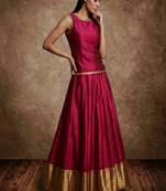 Hot pink Silk Lehenga Set