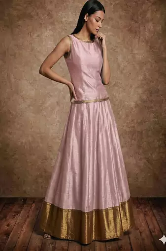 Baby pink Silk Lehenga Set