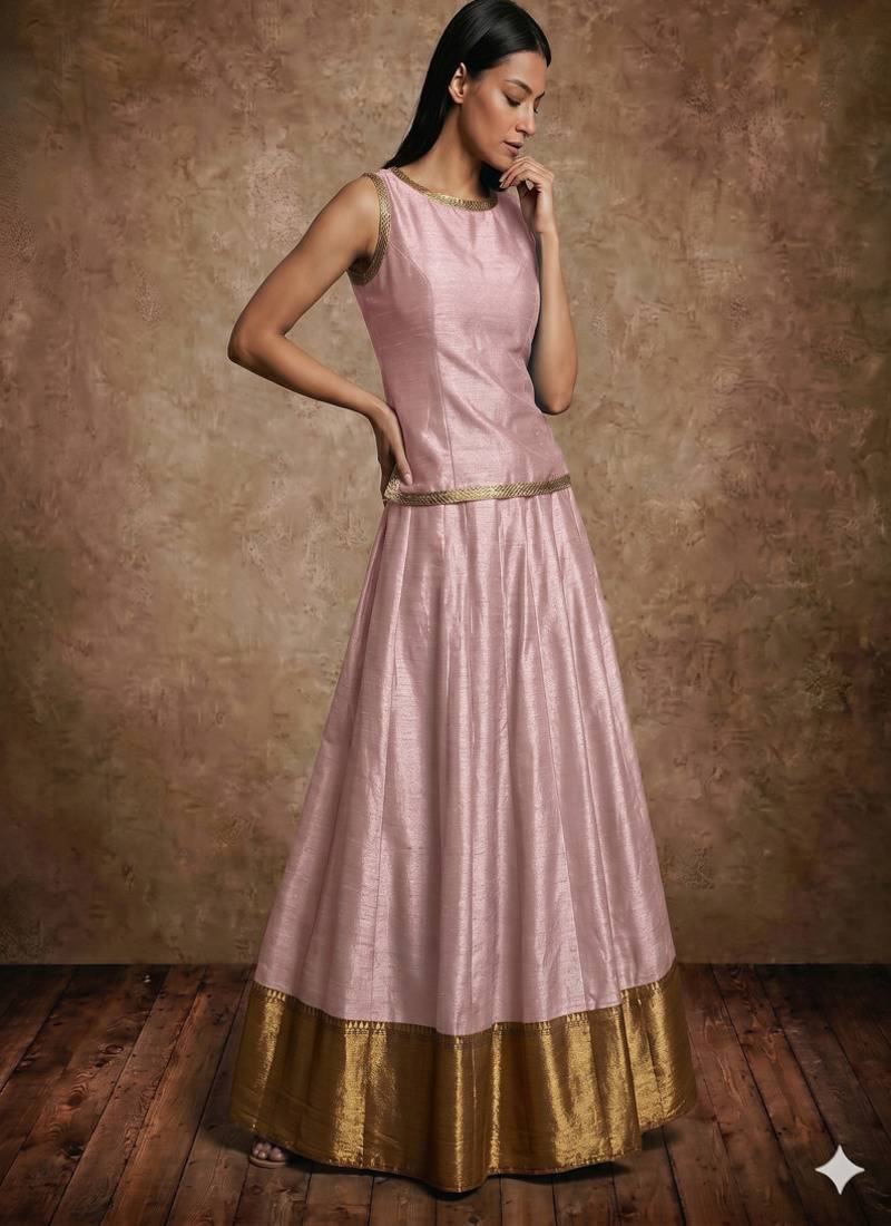 Baby pink Silk Lehenga Set