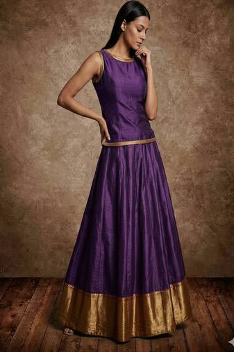 Purple Silk Lehenga Set