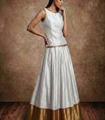white Silk Lehenga Set