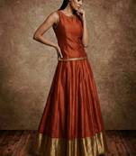 Orange Silk Lehenga Set