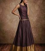 Dark Wine Silk Lehenga Set