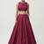 Wine Open-Back Lehenga Set
