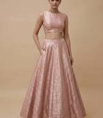 Baby Pink Open-Back Lehenga Set