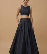Black Open-Back Lehenga Set
