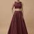 Dark wine Open-Back Lehenga Set