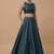 Dark teal Open-Back Lehenga Set