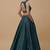 Dark teal Open-Back Lehenga Set