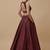 Dark wine Open-Back Lehenga Set
