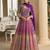 Purple embroidered georgette free size stitched anarkali suit