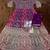 Purple embroidered georgette free size stitched anarkali suit