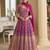 Pink embroidered georgette free size stitched anarkali suit