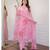 Designer baby pink premium organza embroidered suit set with printed dupatta for women