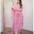 Designer baby pink premium organza embroidered suit set with printed dupatta for women