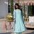 Designer sky blue pv chanderi embroidered ethnic suit set with floral printed taby dupatta