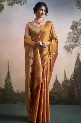 yellow party wear & festive sarees