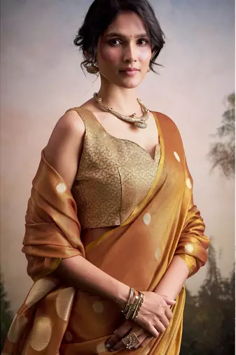 yellow party wear & festive sarees
