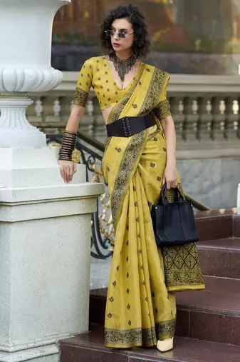 elegant tissue linen saree 