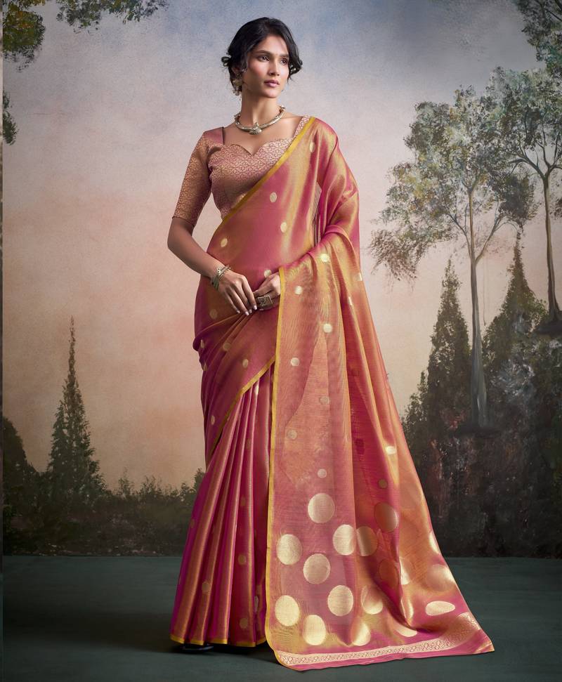 pink designer party wear & festive sarees