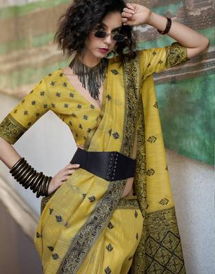 elegant tissue linen saree  3